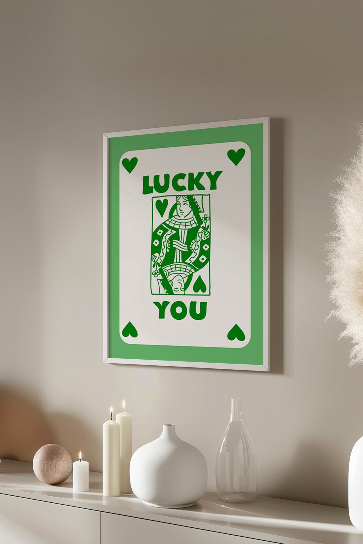 Lucky You Serisi Beyaz Çerçeveli Poster, Tablo Duvar Dekoru No:127