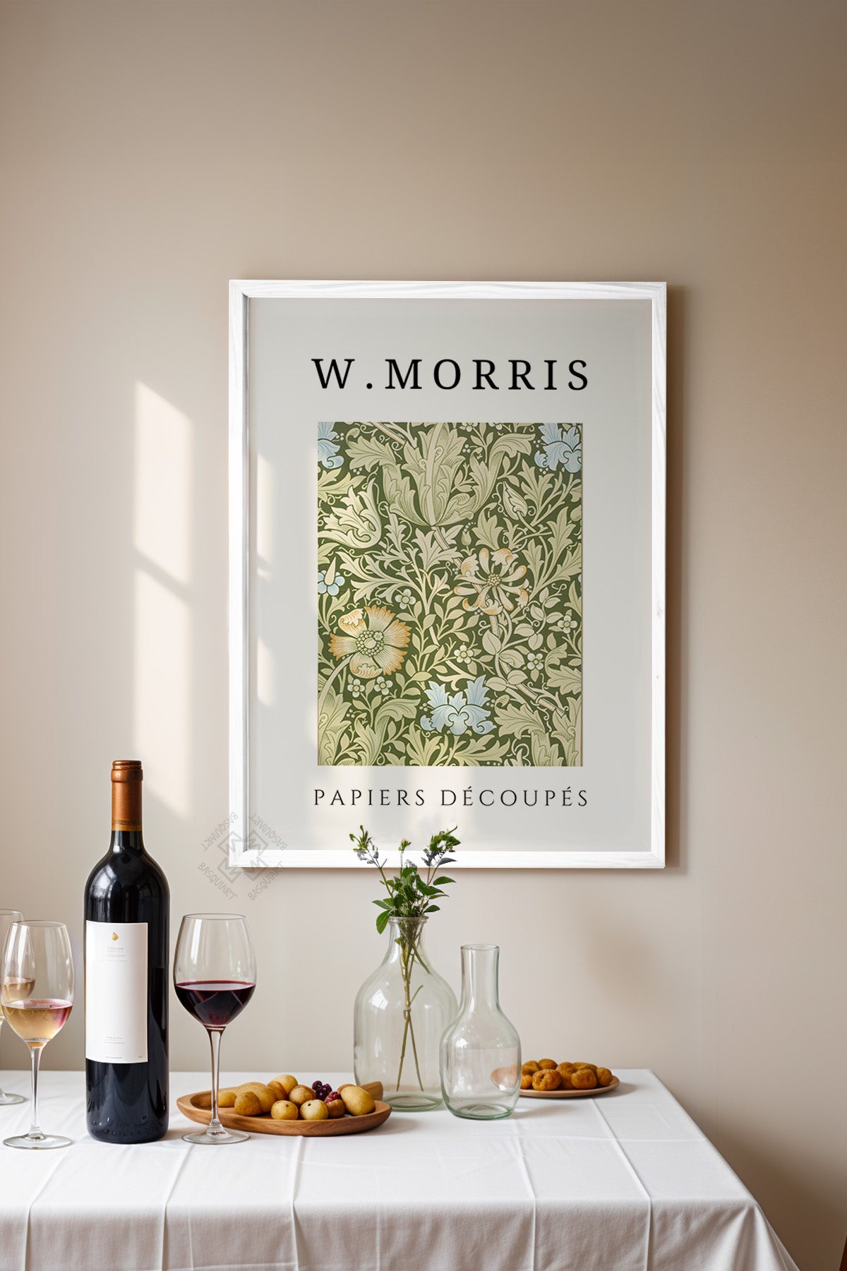 William Morris Serisi Beyaz Çerçeveli Poster, Tablo Duvar Dekoru No:11