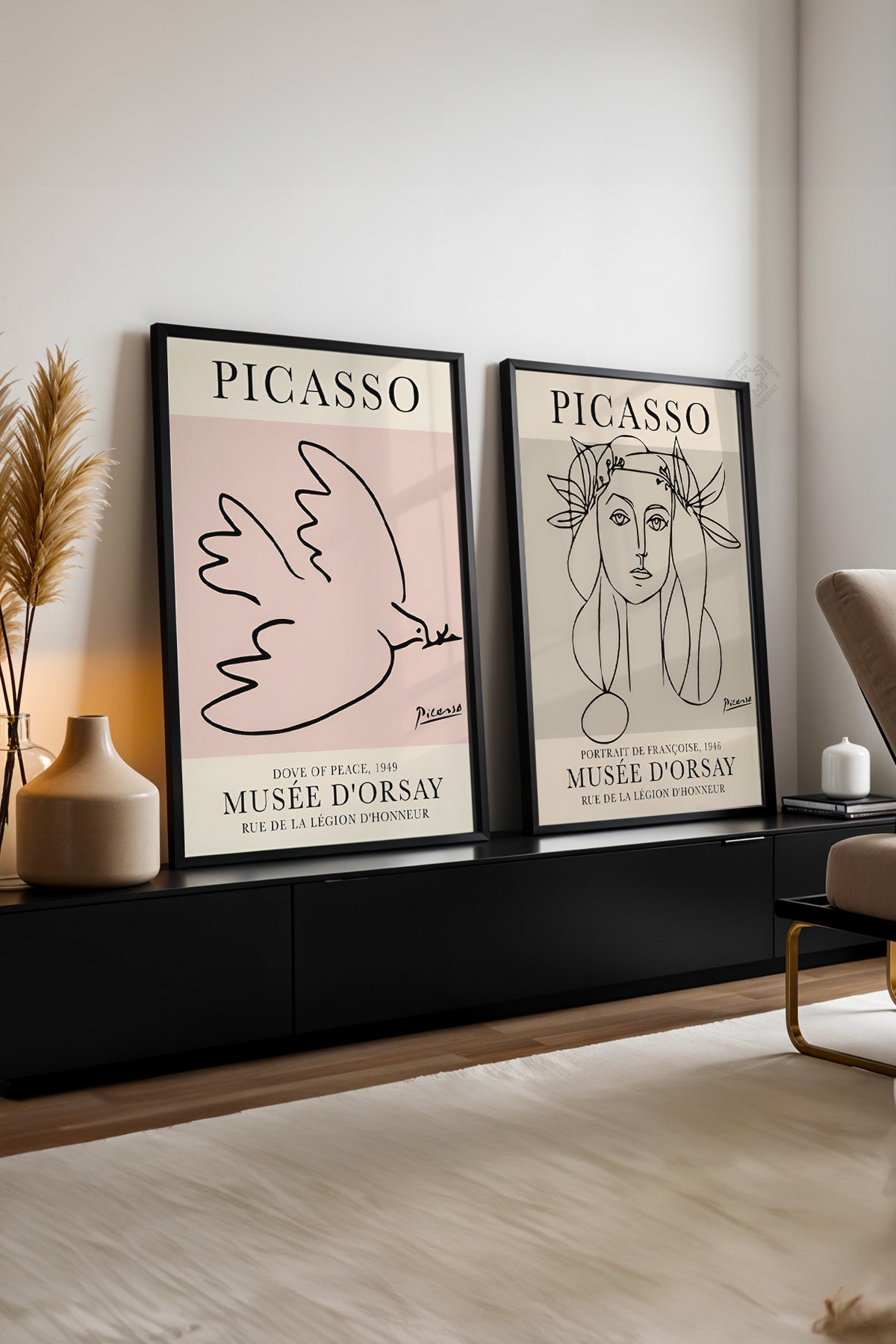 Picasso 2'li Siyah Çerçeveli Poster, Tablo Seti No:23