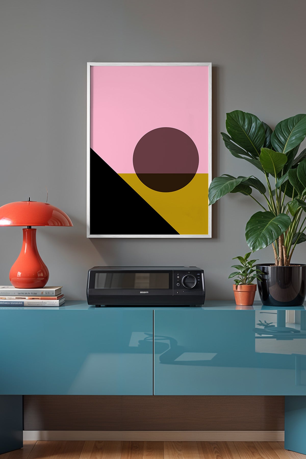 Bauhaus Serisi Beyaz Çerçeveli Poster, Tablo No:76