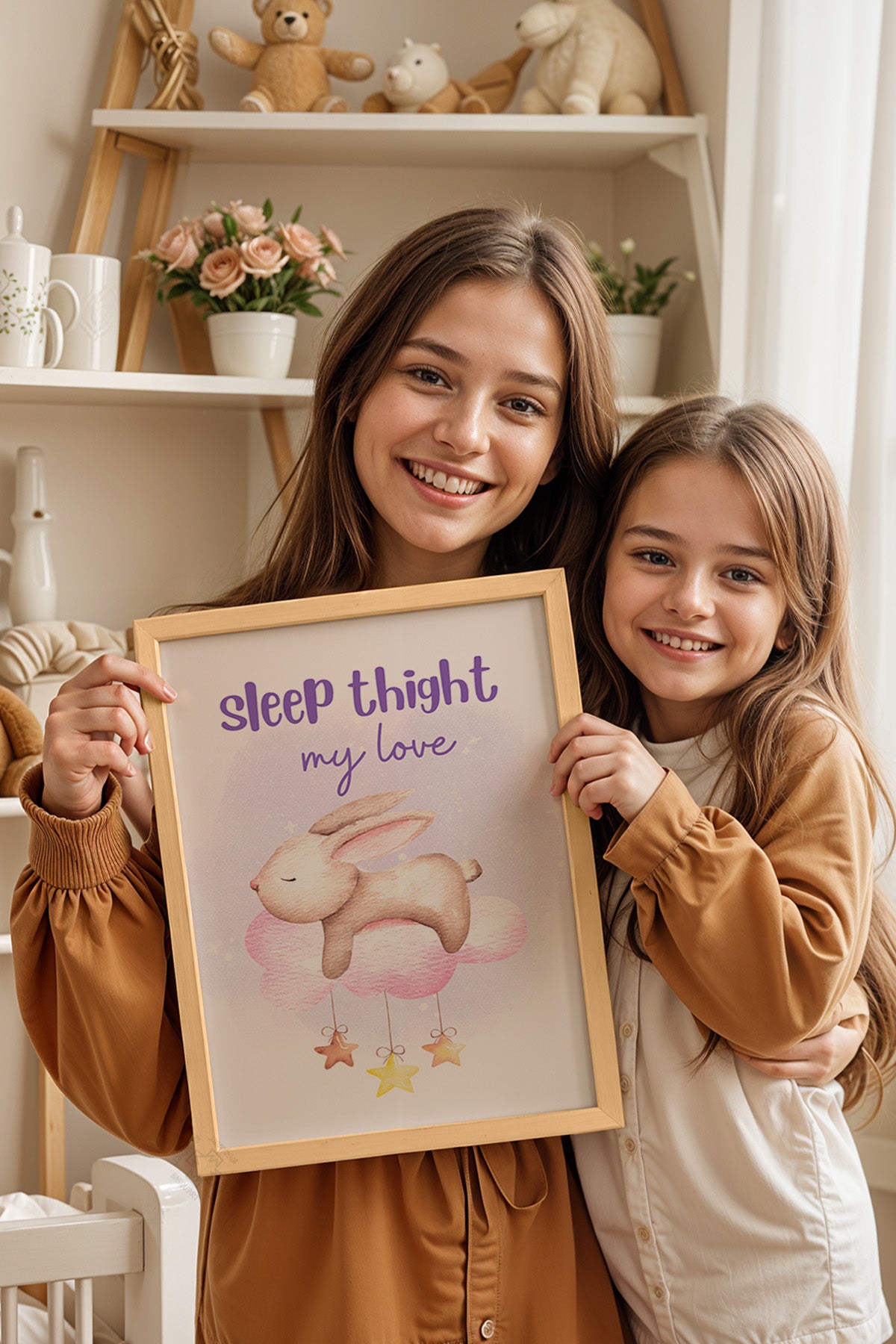 Çocuk Odası, Bebek Odası Ahşap Çerçeveli Poster, Tablo No:28