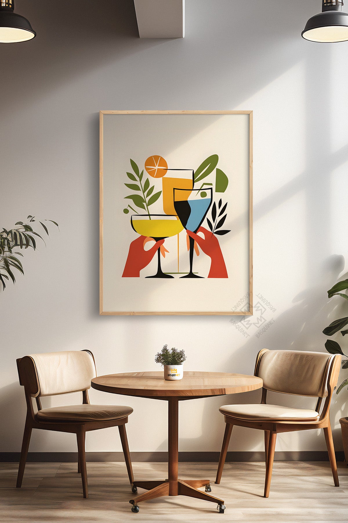 Kokteyl Serisi Ahşap Çerçeveli Poster, Tablo, Cafe, Restoran, Mutfak Duvar Dekoru No:35
