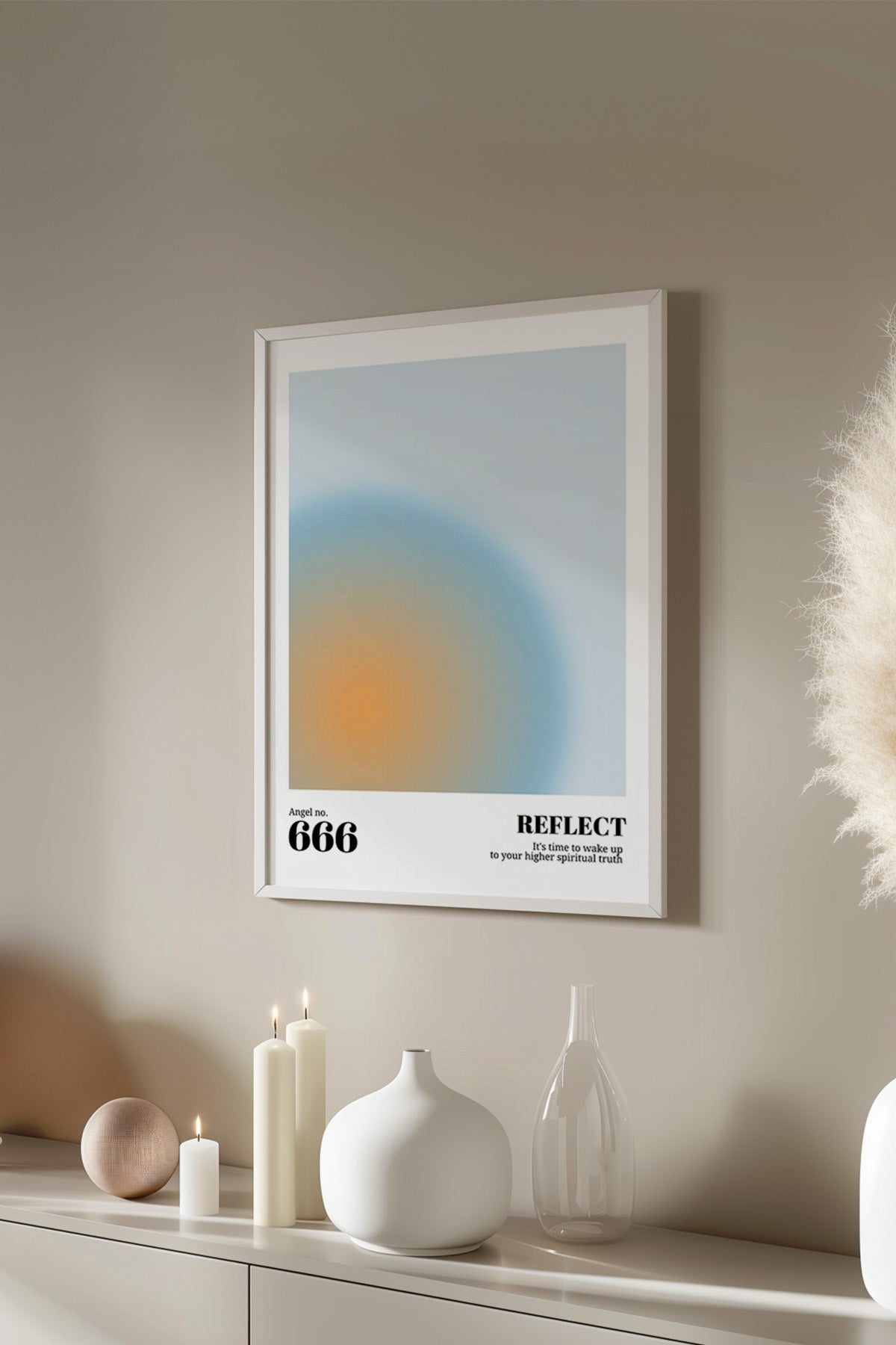 Aura Serisi Beyaz Çerçeveli Poster, Tablo No:3