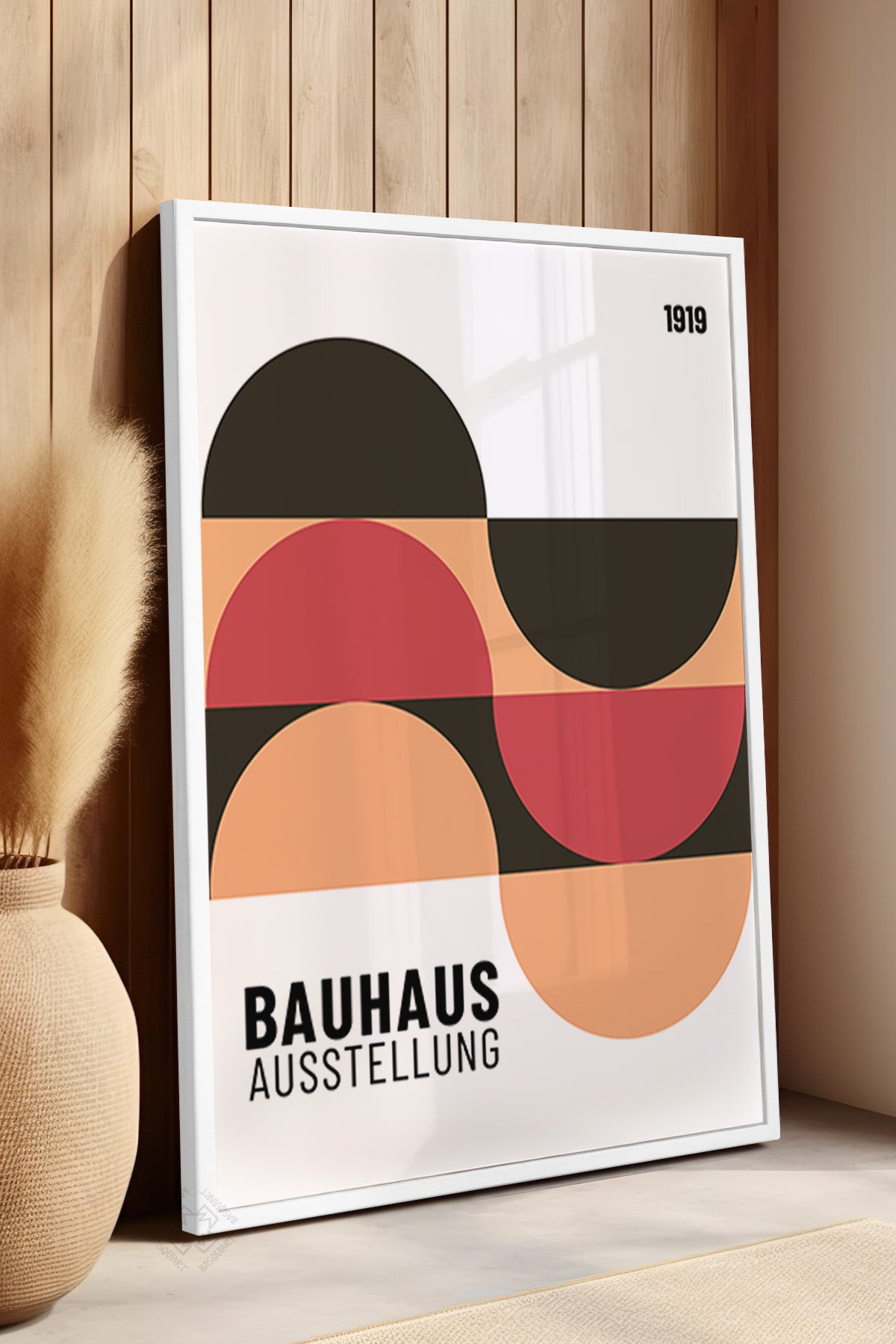 Bauhaus Serisi Beyaz Çerçeveli Poster, Tablo No:88