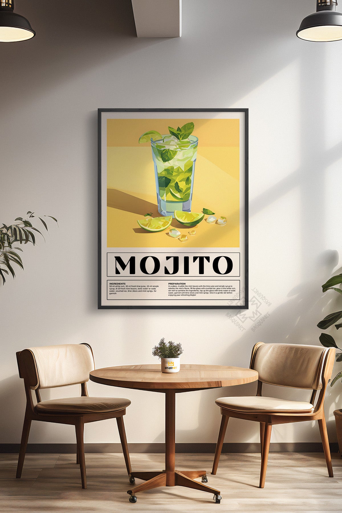 Kokteyl Serisi Siyah Çerçeveli Poster, Tablo, Cafe, Restoran, Mutfak Duvar Dekoru No:4