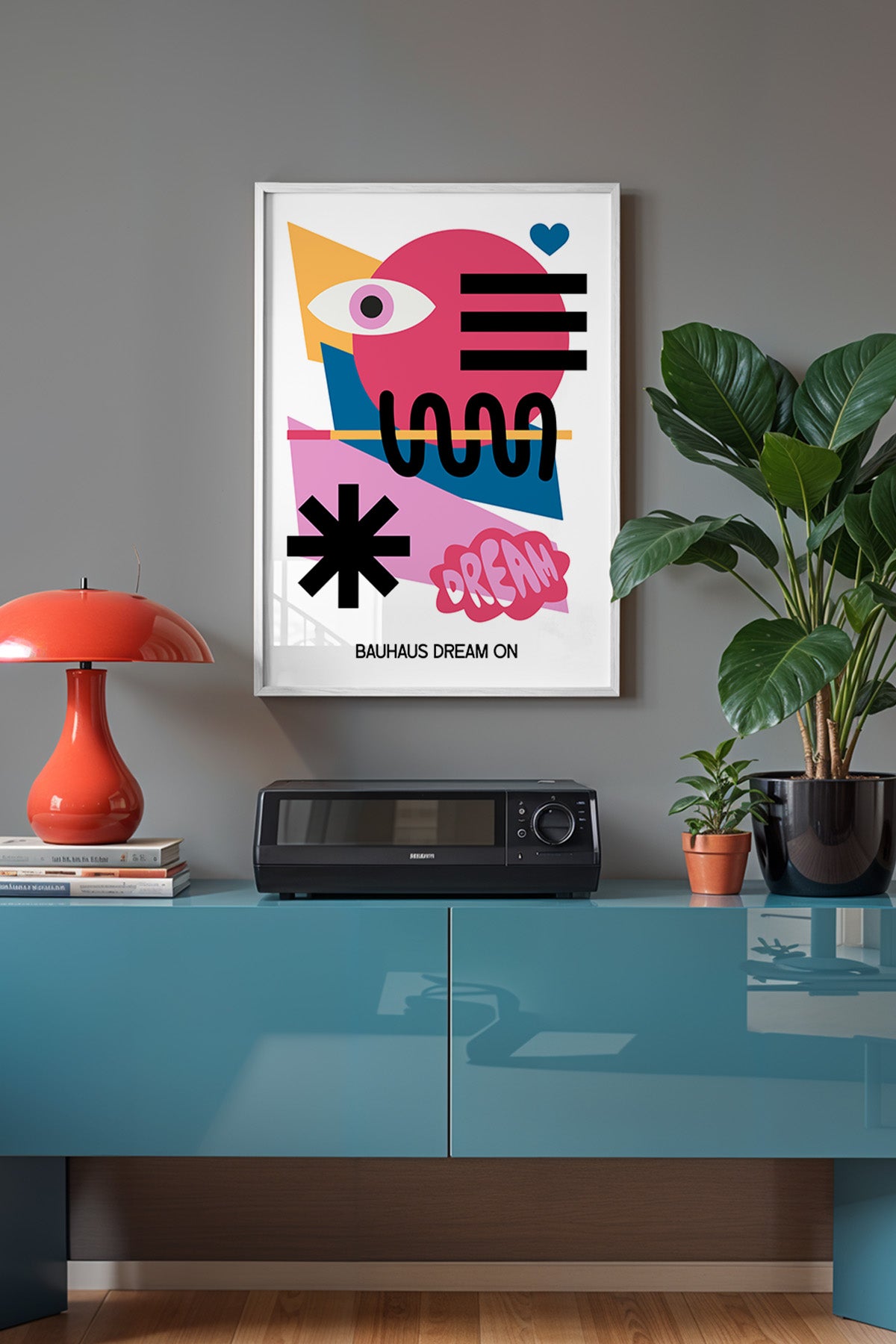 Bauhaus Serisi Beyaz Çerçeveli Poster, Tablo No:117