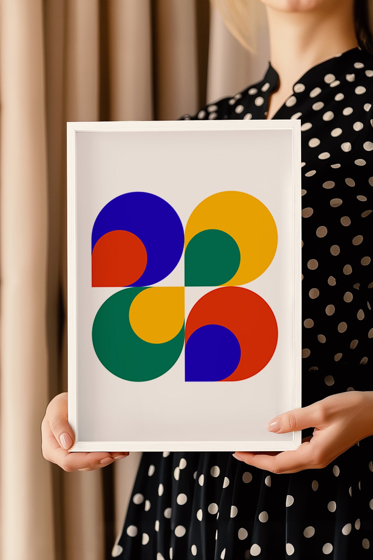 Bauhaus Serisi Beyaz Çerçeveli Poster, Tablo No:12