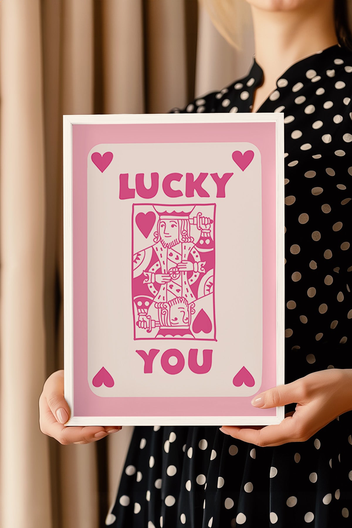 Lucky You Serisi Beyaz Çerçeveli Poster, Tablo Duvar Dekoru No:43