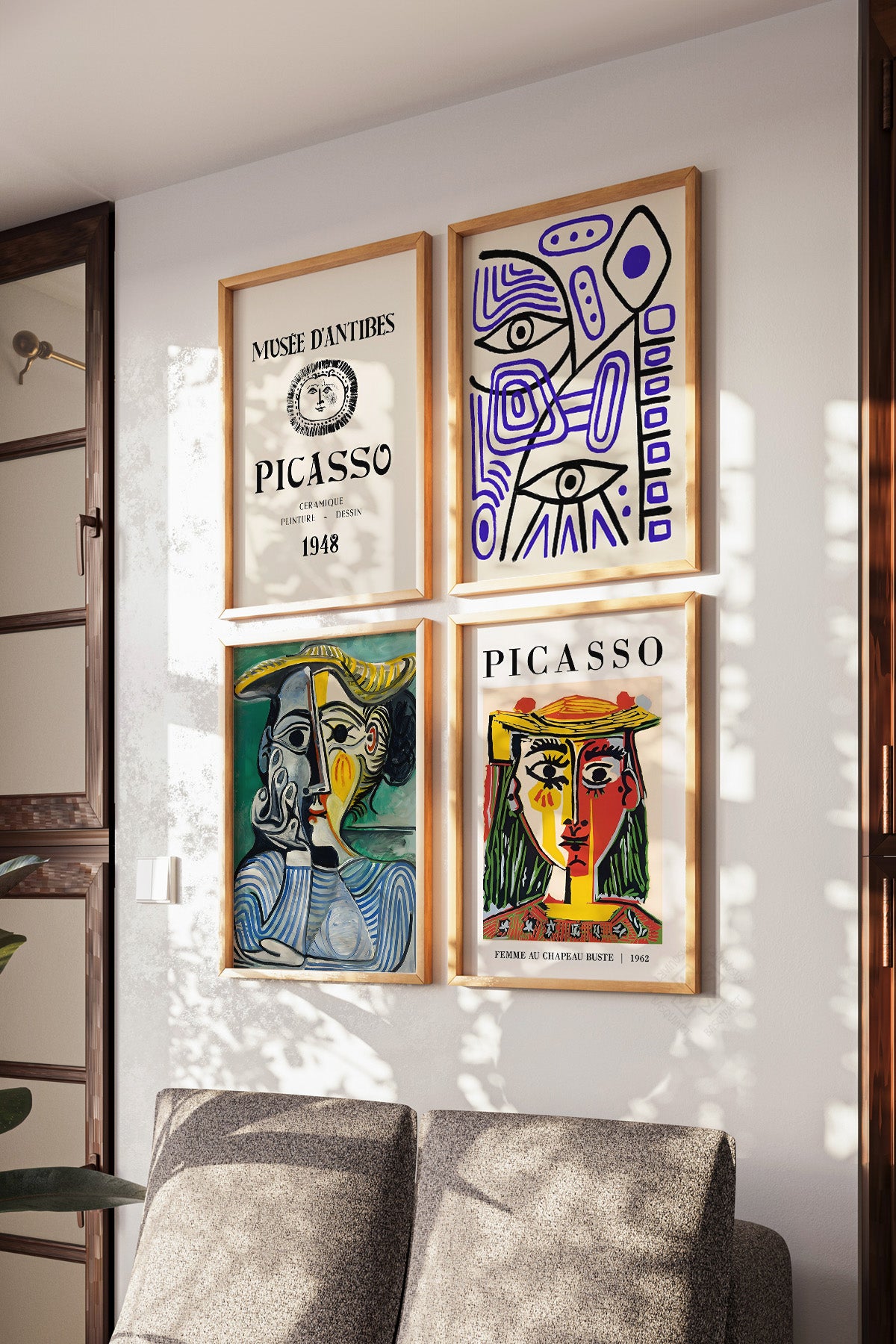 Picasso 4'lü Ahşap Çerçeveli Poster, Tablo Seti No:33