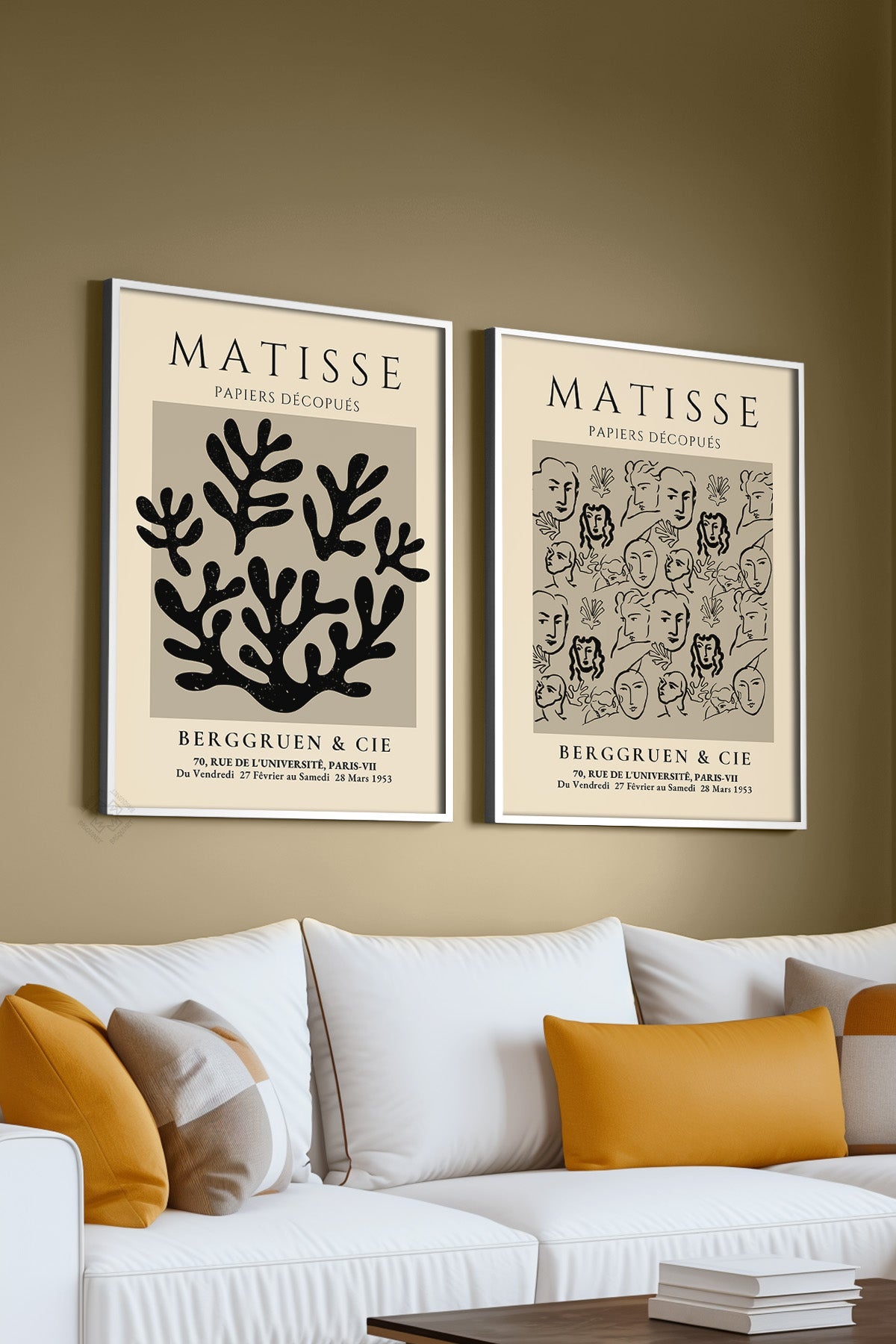 Matisse 2'li Beyaz Çerçeveli Poster, Tablo Seti No:22