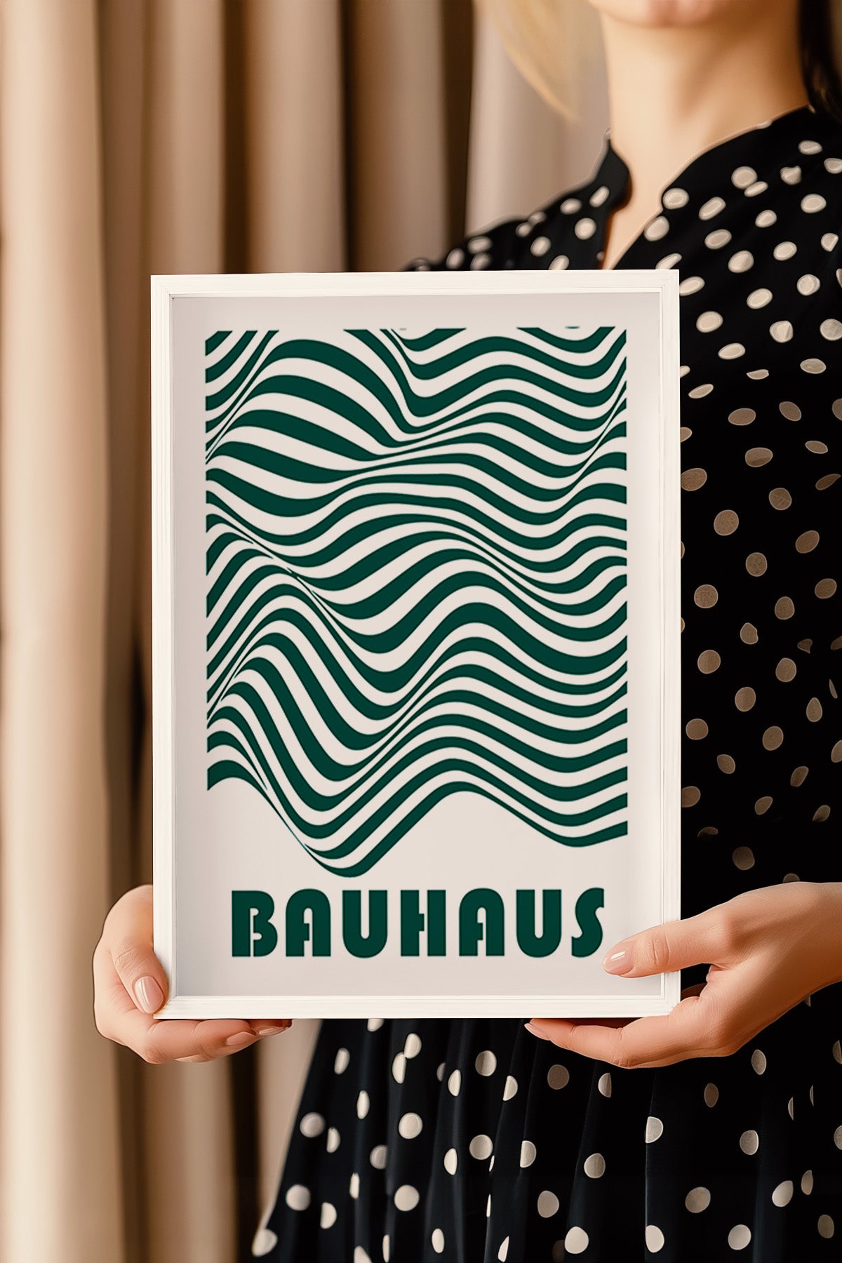 Bauhaus Serisi Beyaz Çerçeveli Poster, Tablo No:68