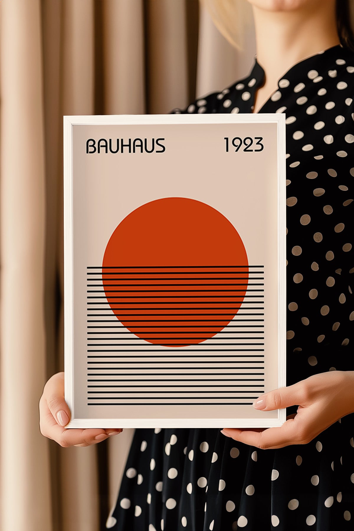 Bauhaus Serisi Beyaz Çerçeveli Poster, Tablo No:27