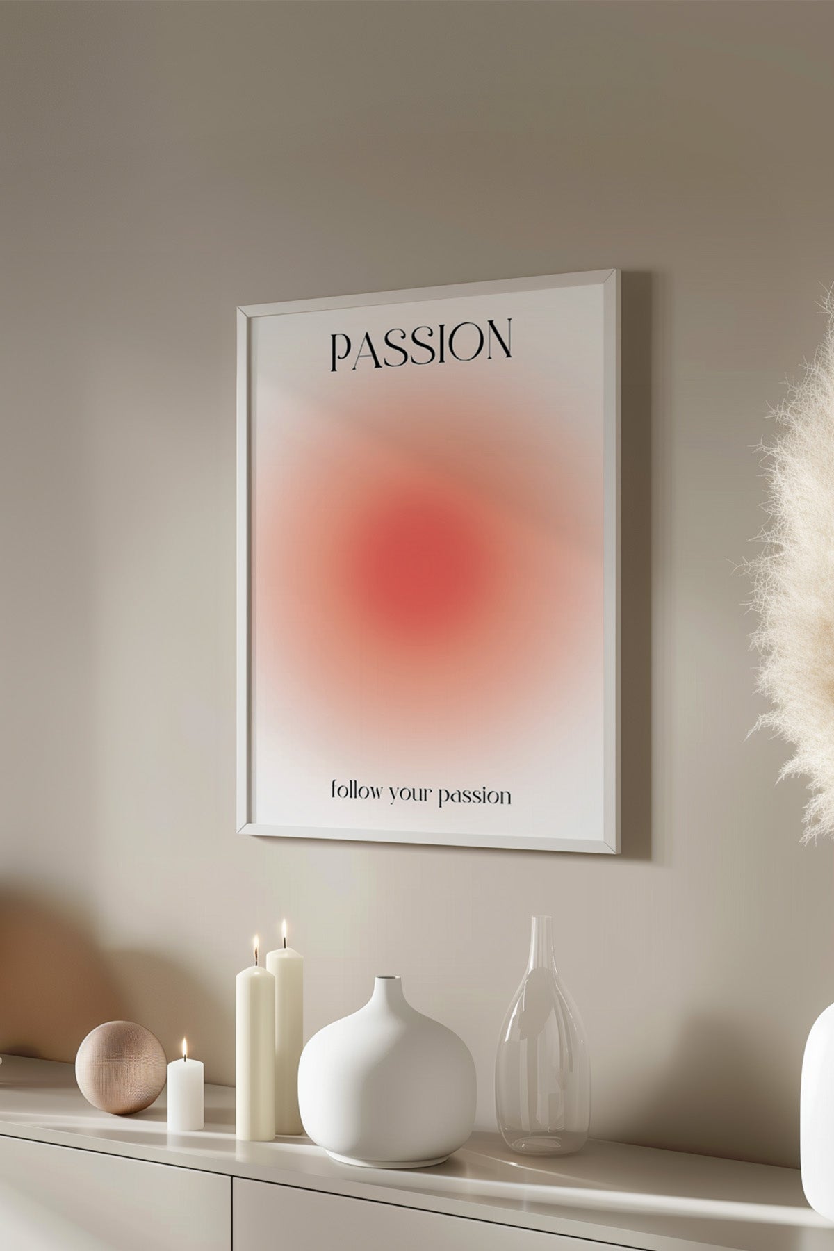 Aura Serisi Beyaz Çerçeveli Poster, Tablo No:151