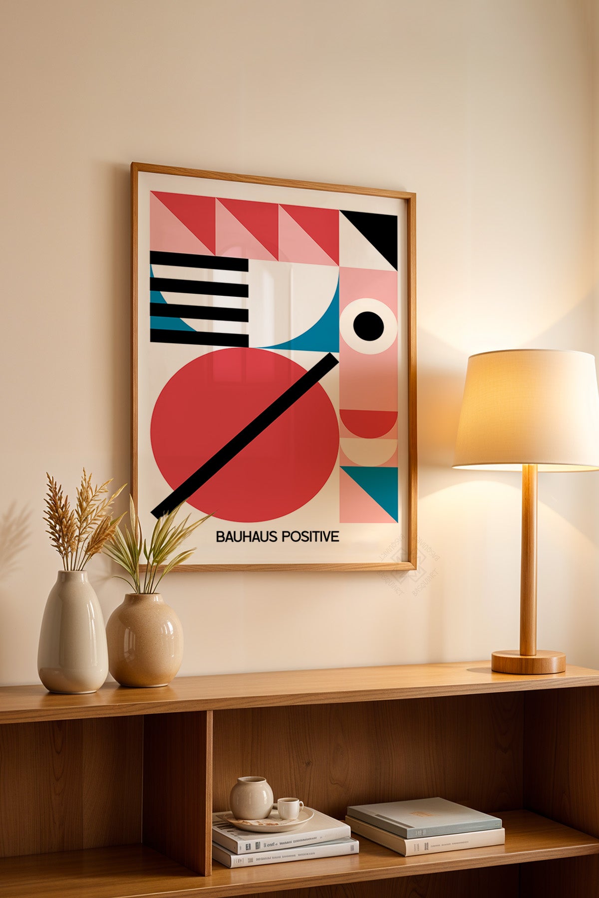 Bauhaus Serisi Ahşap Çerçeveli Poster, Tablo No:120