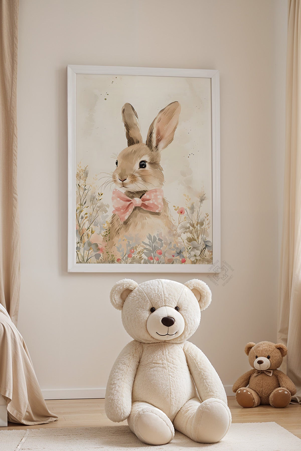 Çocuk Odası, Bebek Odası Beyaz Çerçeveli Poster, Tablo No:92