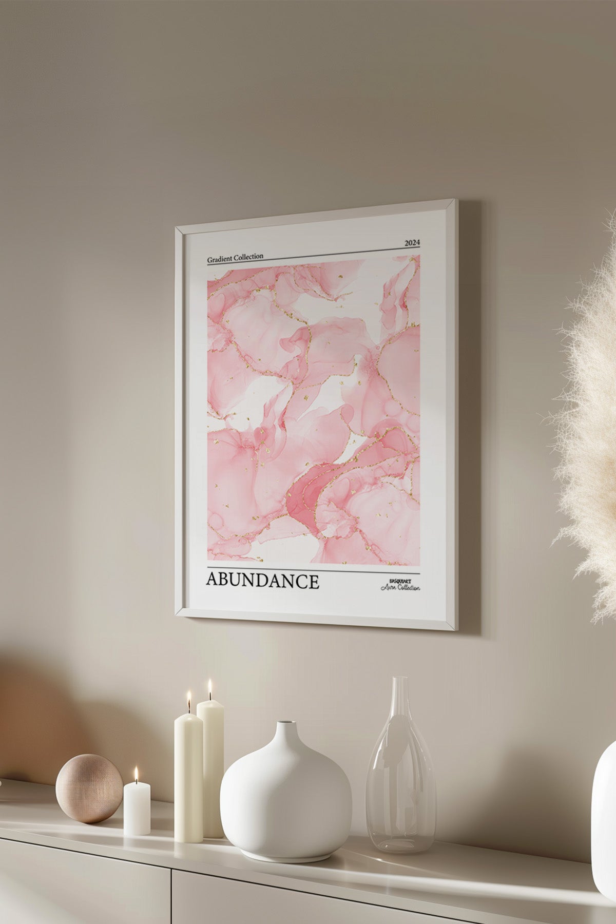 Aura Serisi Beyaz Çerçeveli Poster, Tablo No:34