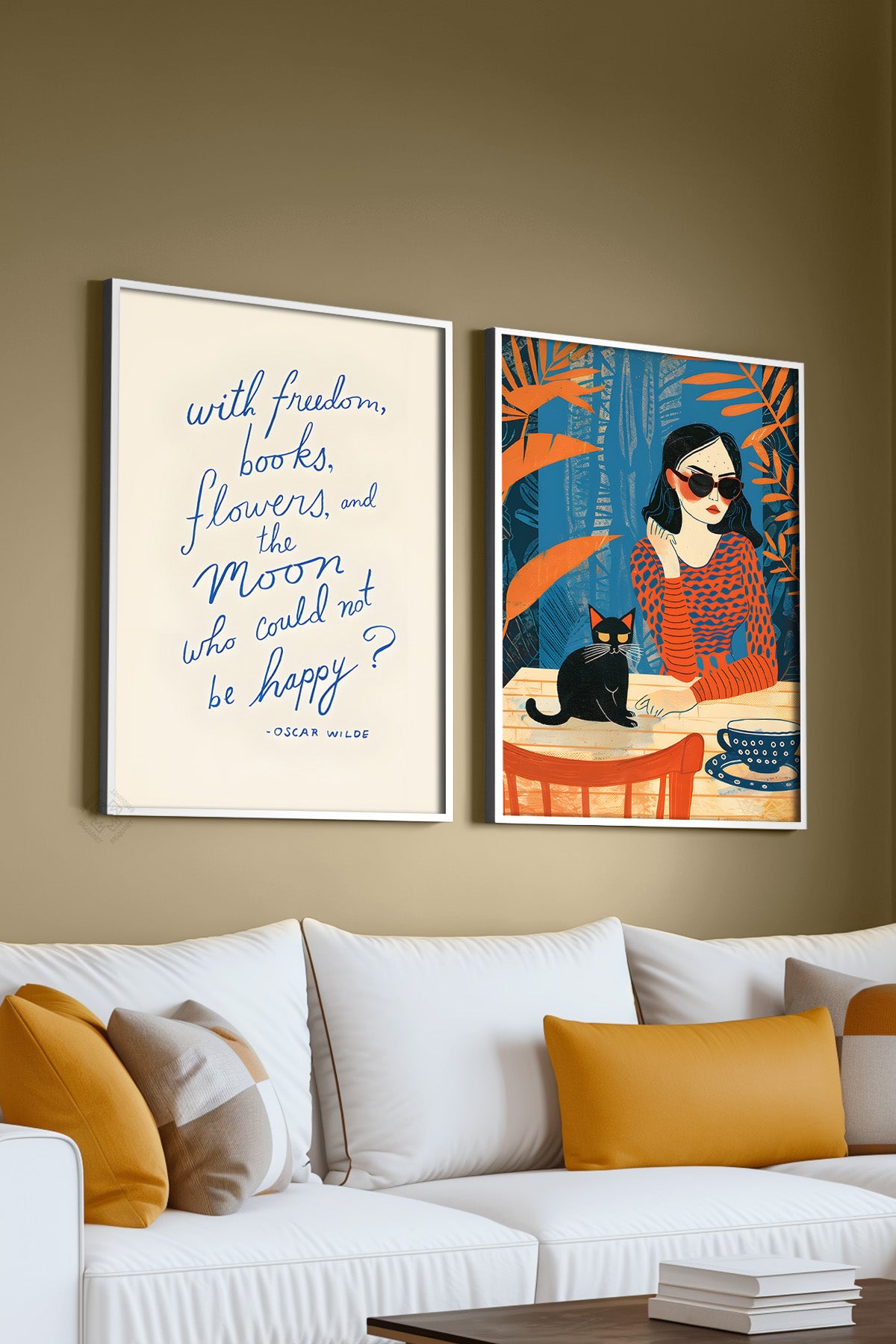 Oscar Wilde 2'li Beyaz Çerçeveli Poster, Sanatsal Tablo Seti No:3