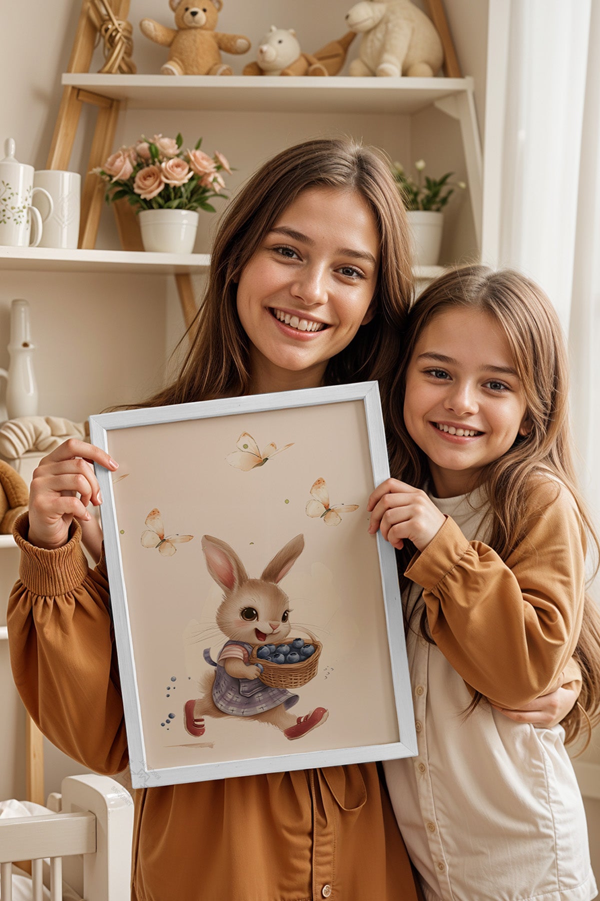 Çocuk Odası, Bebek Odası Beyaz Çerçeveli Poster, Tablo No:56