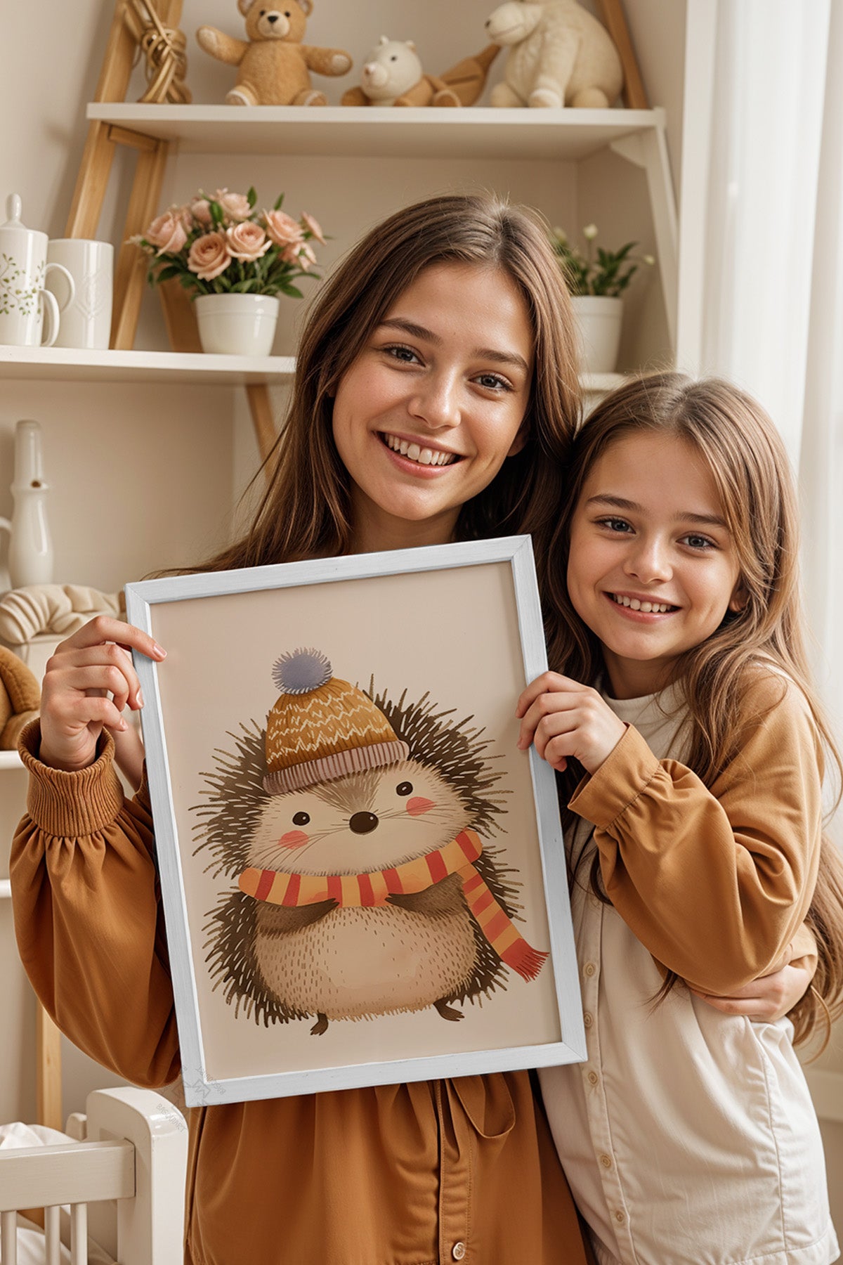 Çocuk Odası, Bebek Odası Beyaz Çerçeveli Poster, Tablo No:79
