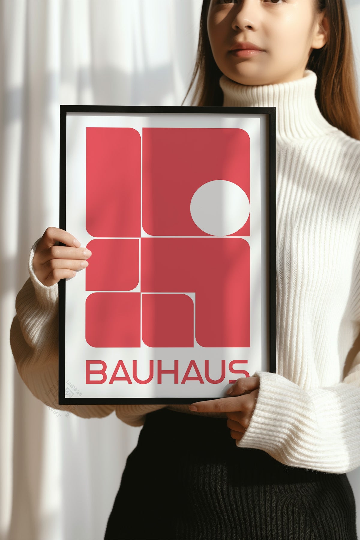 Bauhaus Serisi Siyah Çerçeveli Poster, Tablo No:84