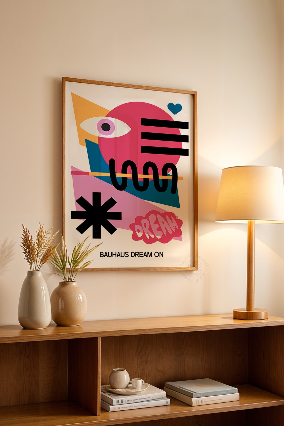Bauhaus Serisi Ahşap Çerçeveli Poster, Tablo No:117
