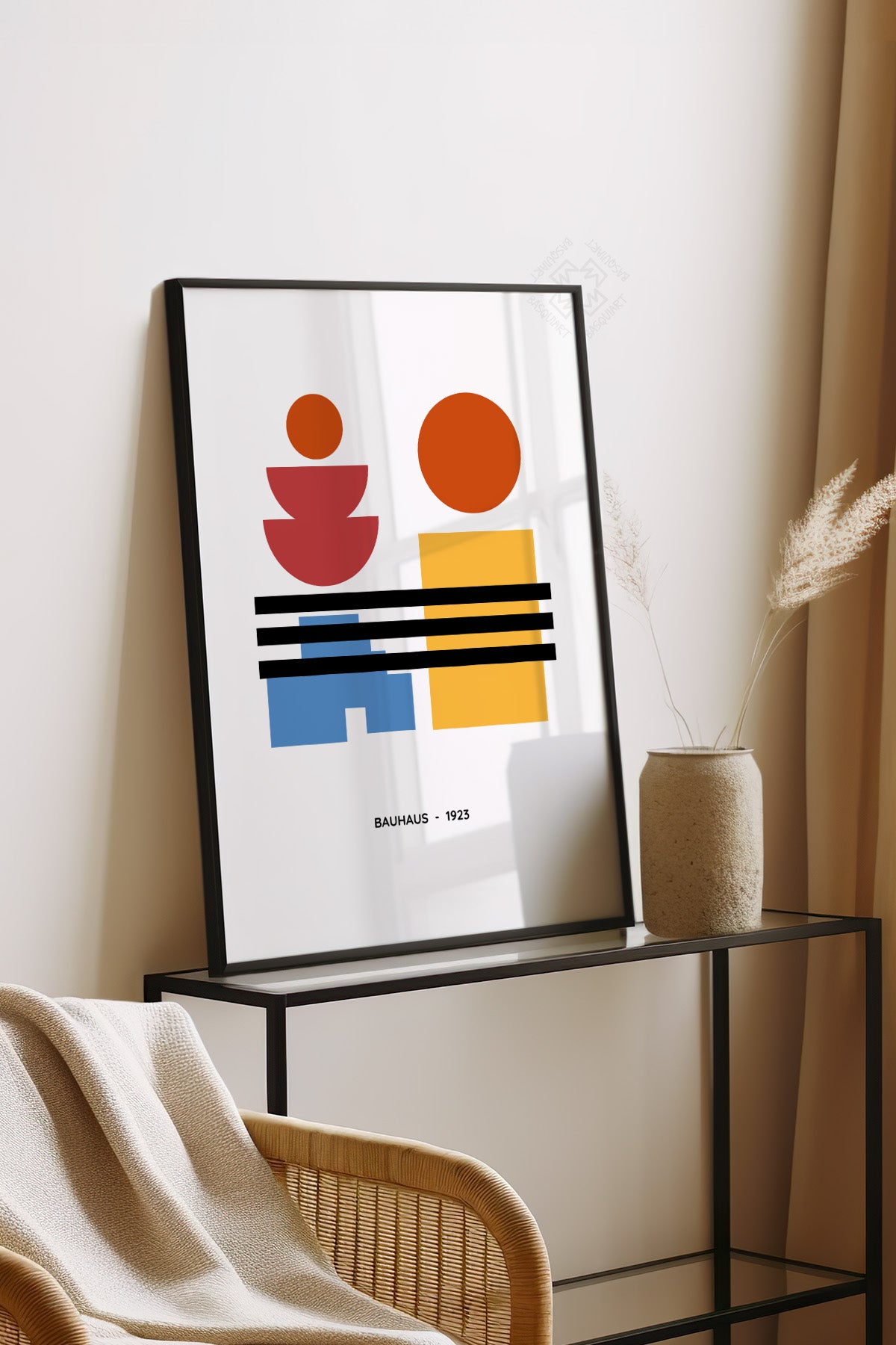 Bauhaus Serisi Siyah Çerçeveli Poster, Tablo No:107