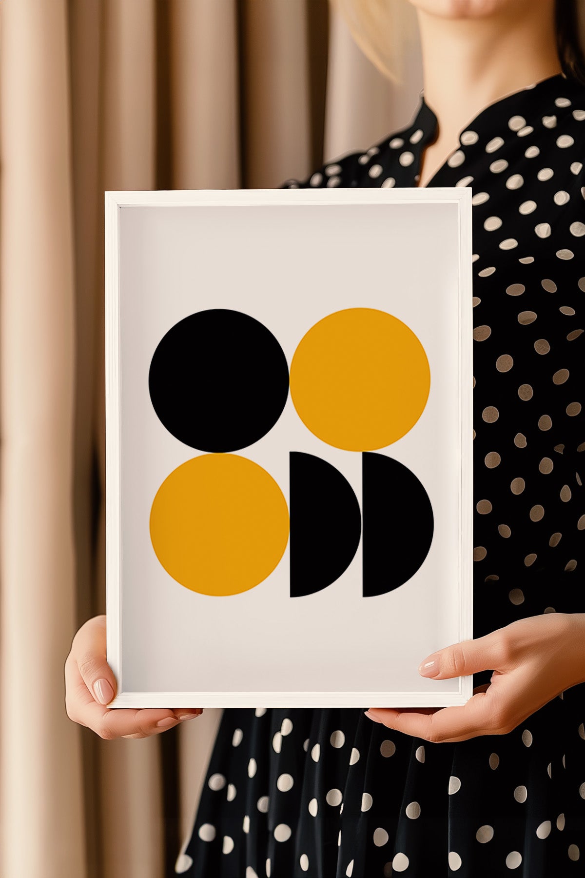 Bauhaus Serisi Beyaz Çerçeveli Poster, Tablo No:102