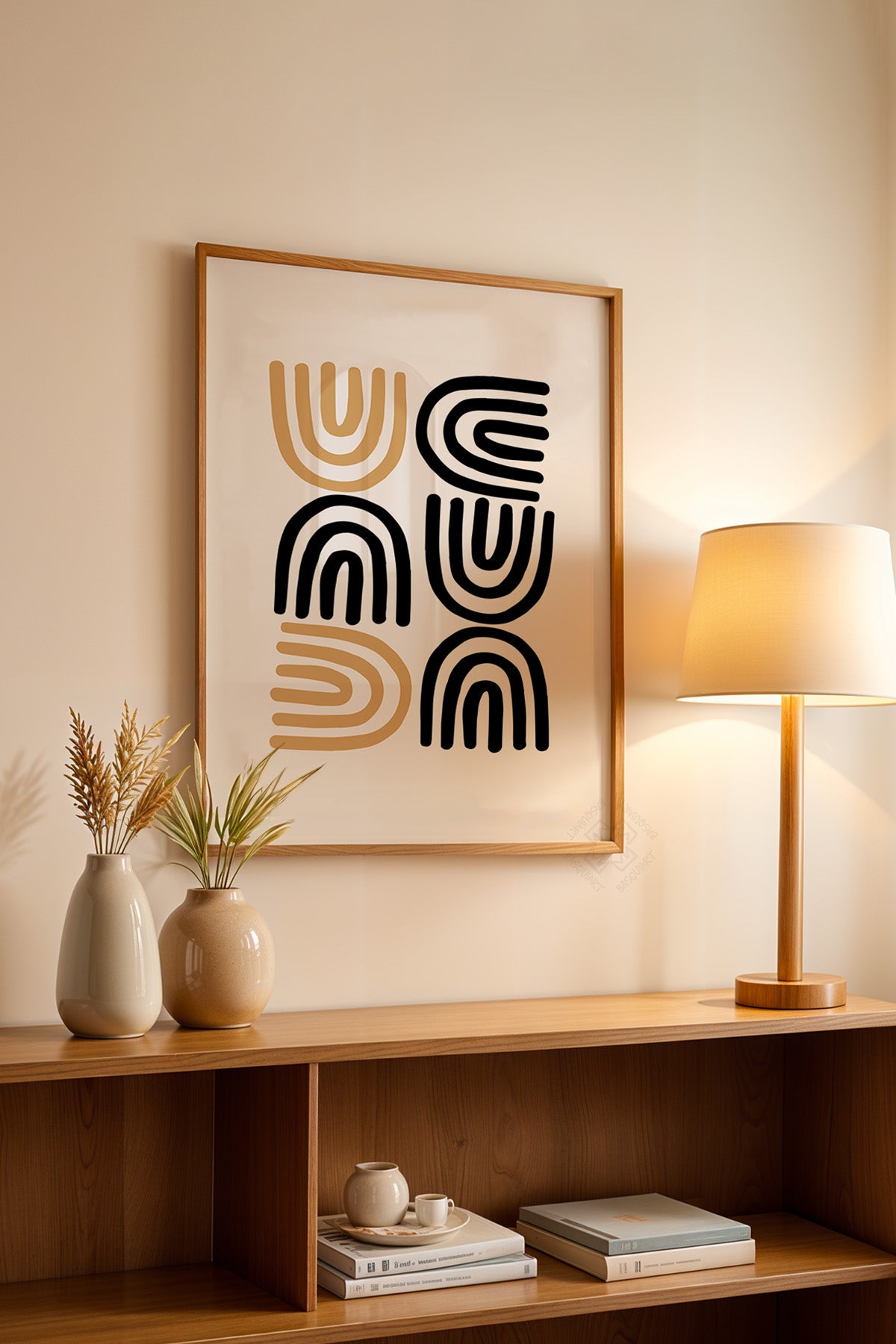 Bauhaus Serisi Ahşap Çerçeveli Poster, Tablo No:106