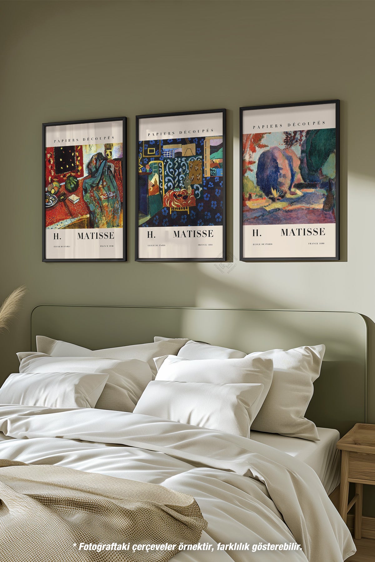 Henri Matisse 3'lü Siyah Çerçeveli Poster, Tablo Seti No:18