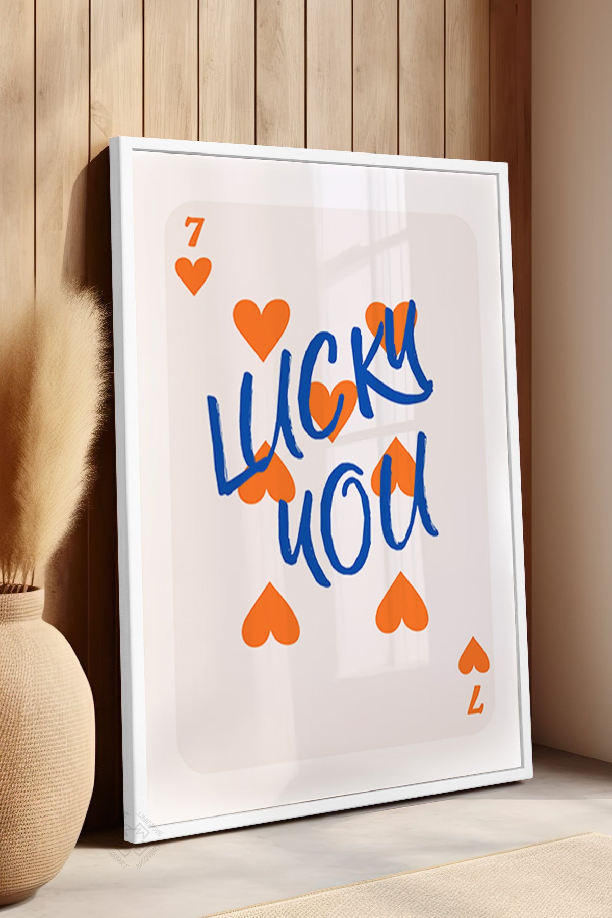 Lucky You Serisi Beyaz Çerçeveli Poster, Tablo Duvar Dekoru No:123