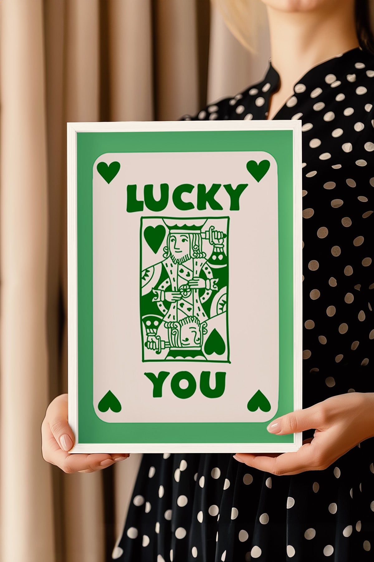 Lucky You Serisi Beyaz Çerçeveli Poster, Tablo Duvar Dekoru No:128