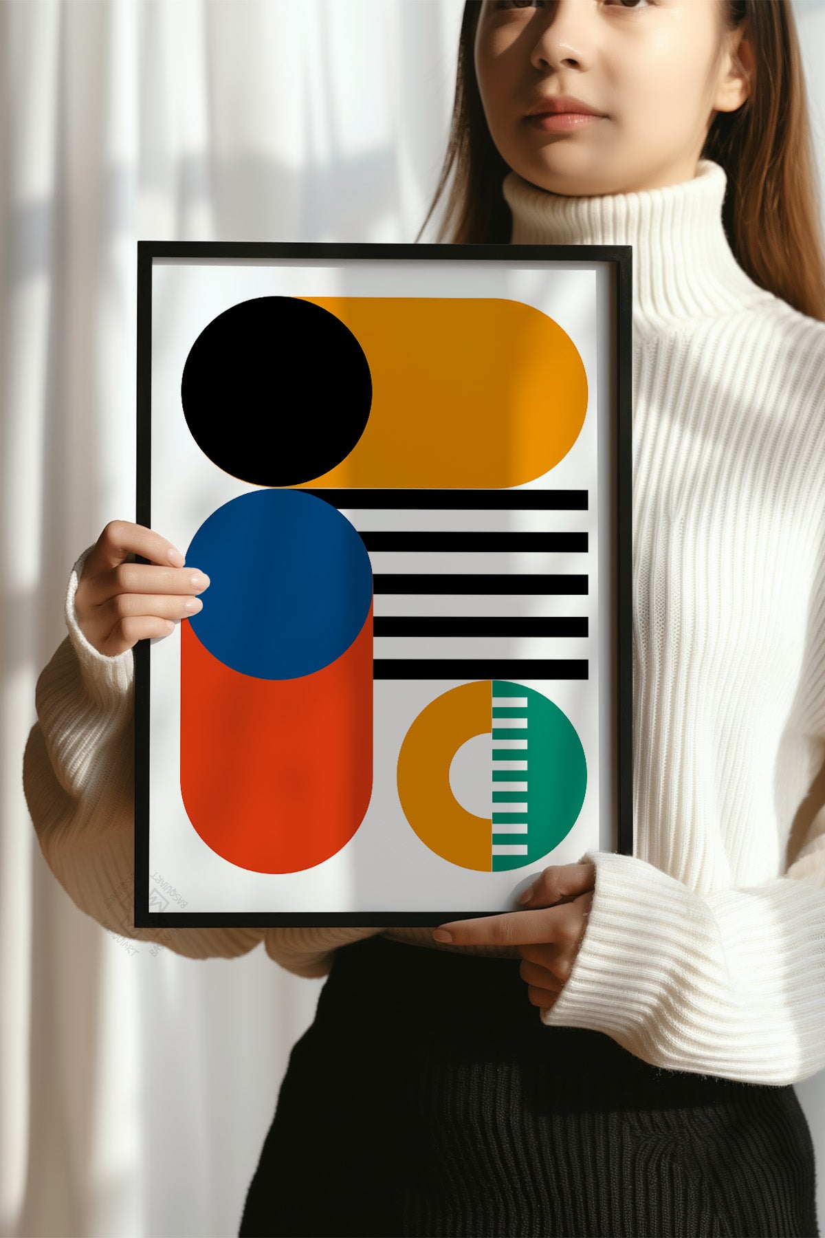 Bauhaus Serisi Siyah Çerçeveli Poster, Tablo No:4