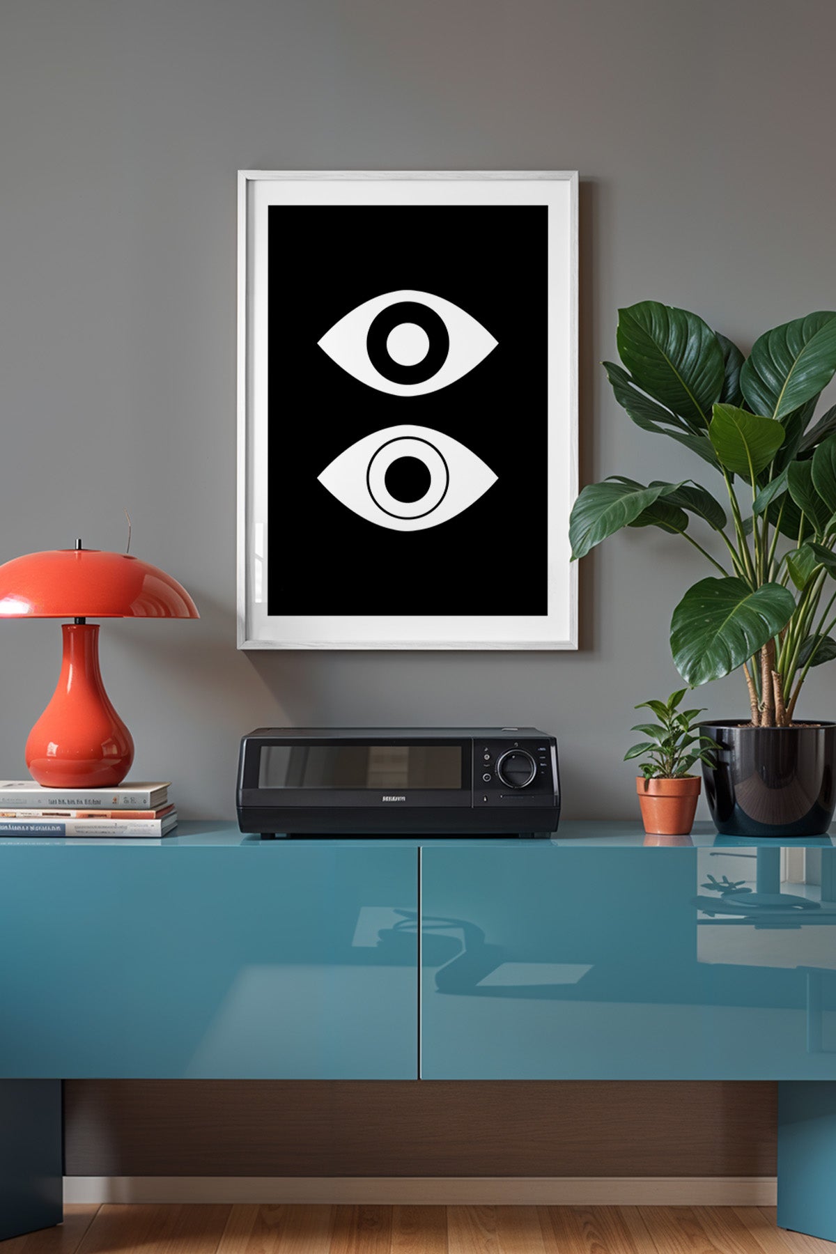 Bauhaus Serisi Beyaz Çerçeveli Poster, Tablo No:49
