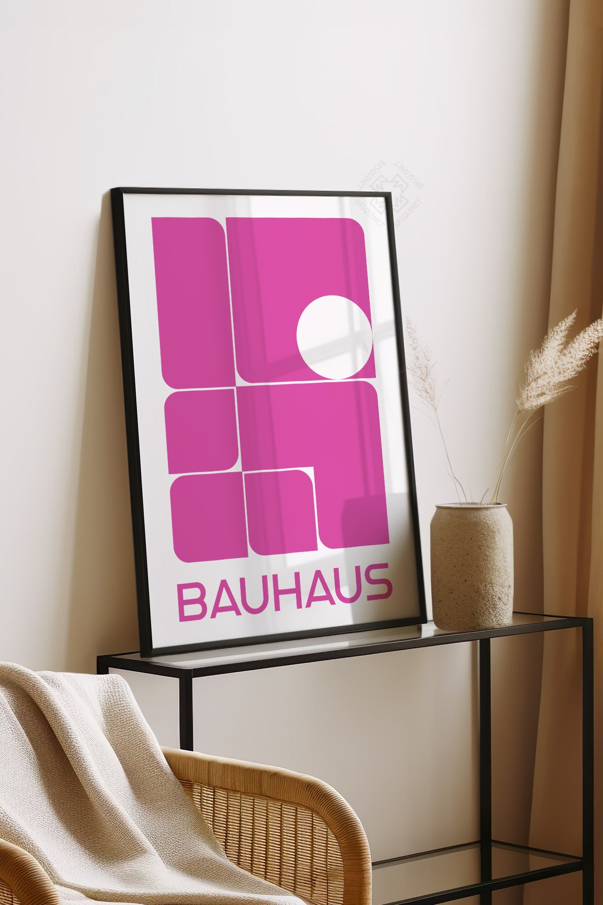 Bauhaus Serisi Siyah Çerçeveli Poster, Tablo No:83
