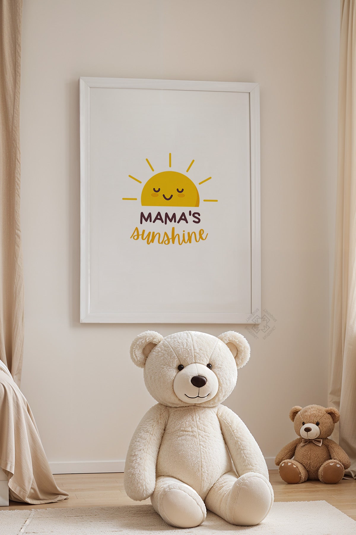 Çocuk Odası, Bebek Odası Beyaz Çerçeveli Poster, Tablo No:19