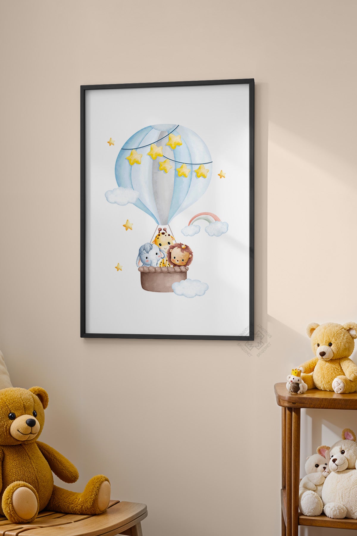 Çocuk Odası, Bebek Odası Siyah Çerçeveli Poster, Tablo No:9