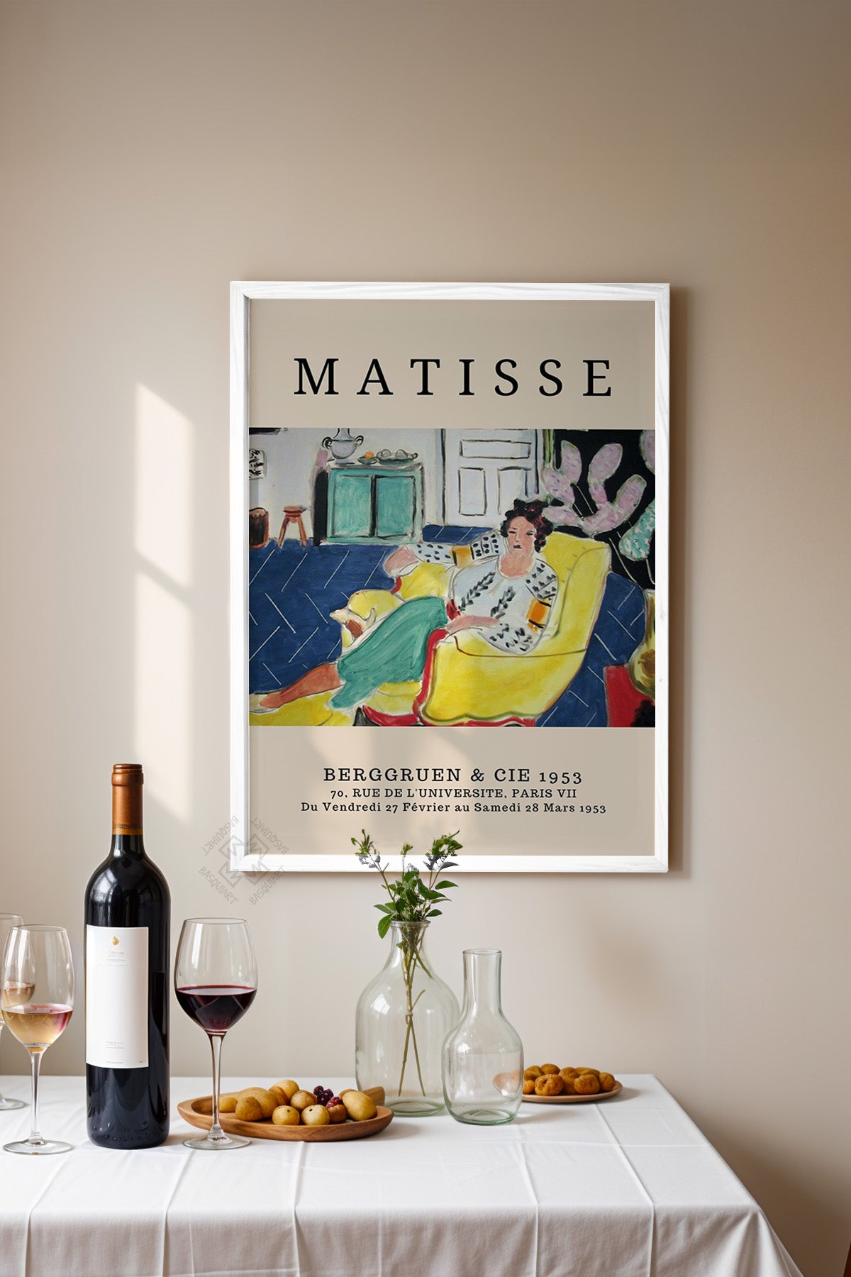 Henri Matisse Serisi Beyaz Çerçeveli Poster, Tablo Duvar Dekoru No:7