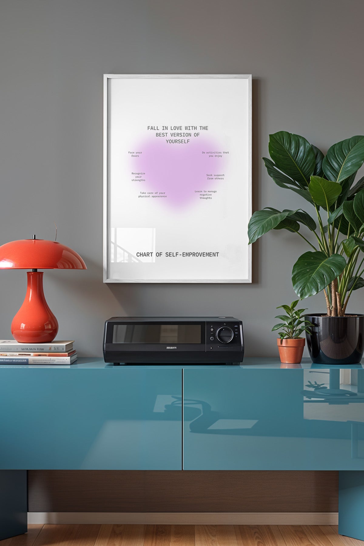 Aura Serisi Beyaz Çerçeveli Poster, Tablo No:113