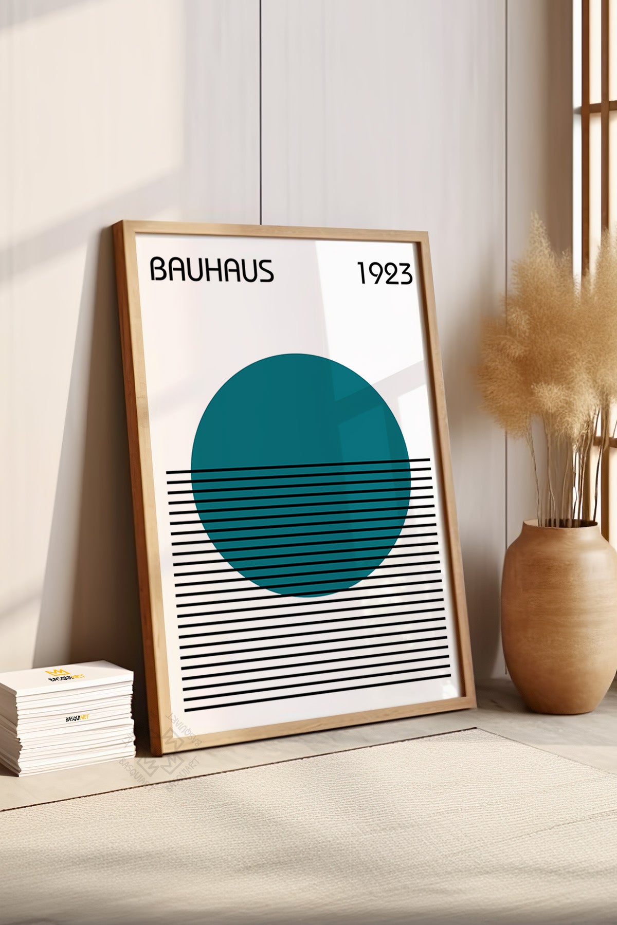 Bauhaus Serisi Ahşap Çerçeveli Poster, Tablo No:39