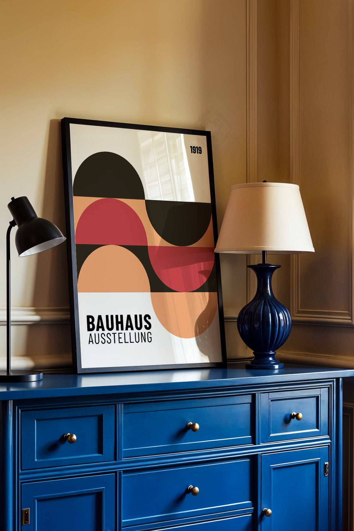 Bauhaus Serisi Siyah Çerçeveli Poster, Tablo No:88
