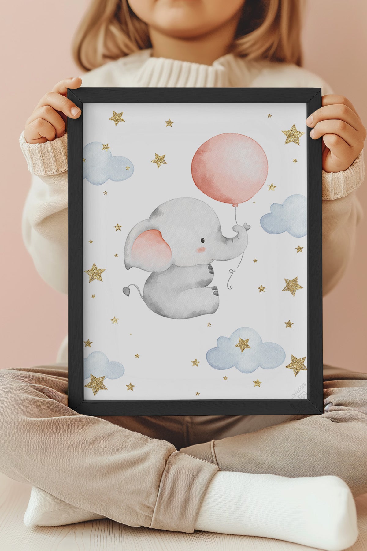 Çocuk Odası, Bebek Odası Siyah Çerçeveli Poster, Tablo No:25