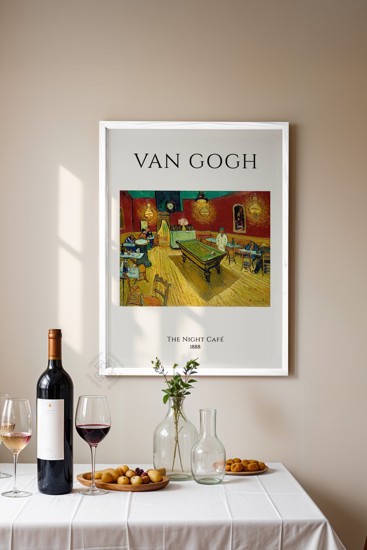 Vincent Van Gogh Serisi Beyaz Çerçeveli Poster, Tablo Duvar Dekoru No:14