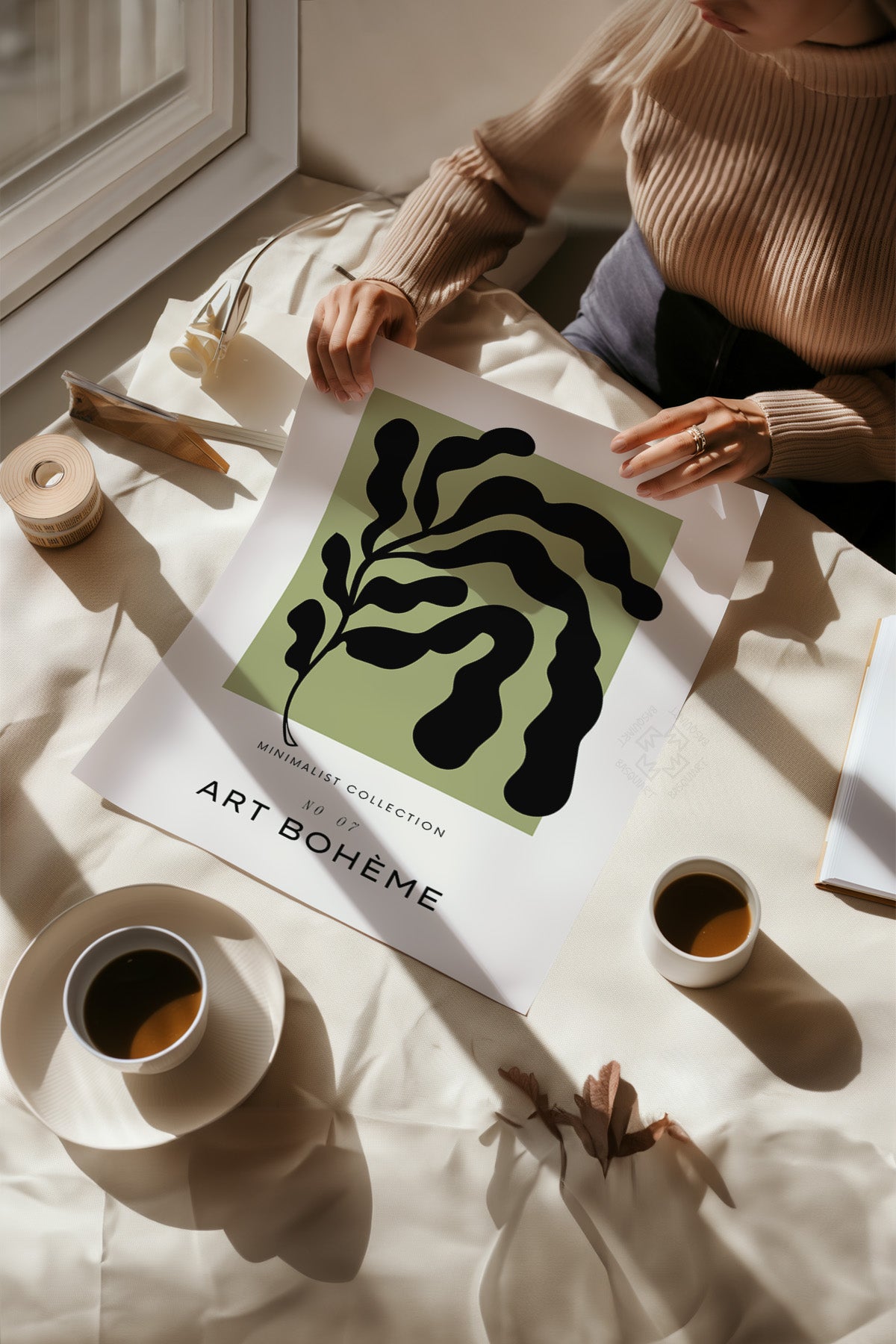 Bohem Minimalist 2'li Poster Seti, Duvar Dekoru No:18
