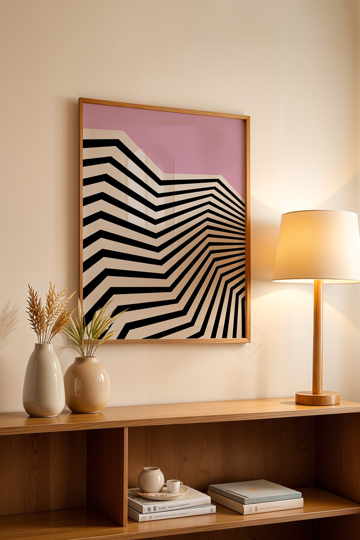 Bauhaus Serisi Ahşap Çerçeveli Poster, Tablo No:64