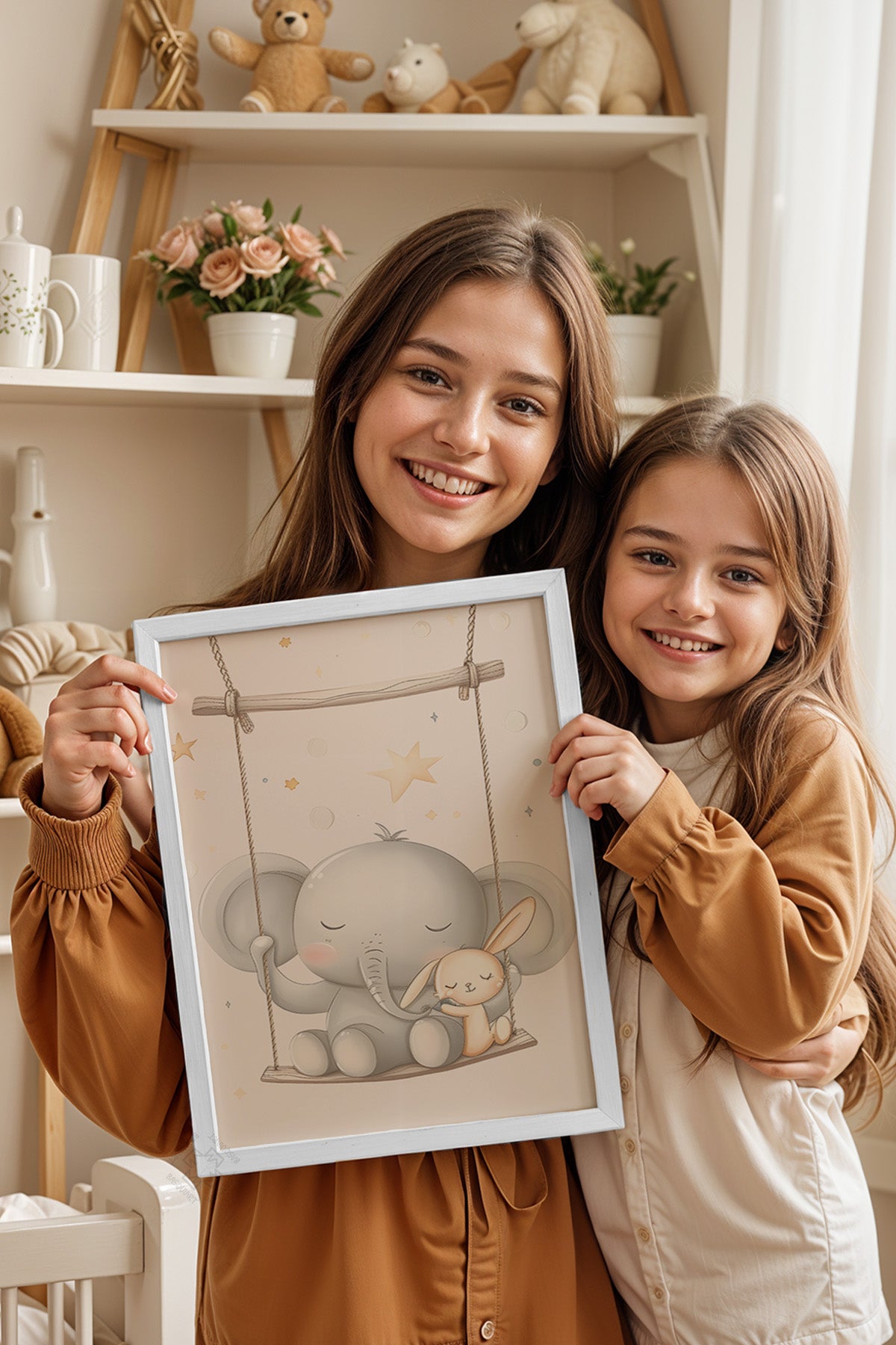 Çocuk Odası, Bebek Odası Beyaz Çerçeveli Poster, Tablo No:73