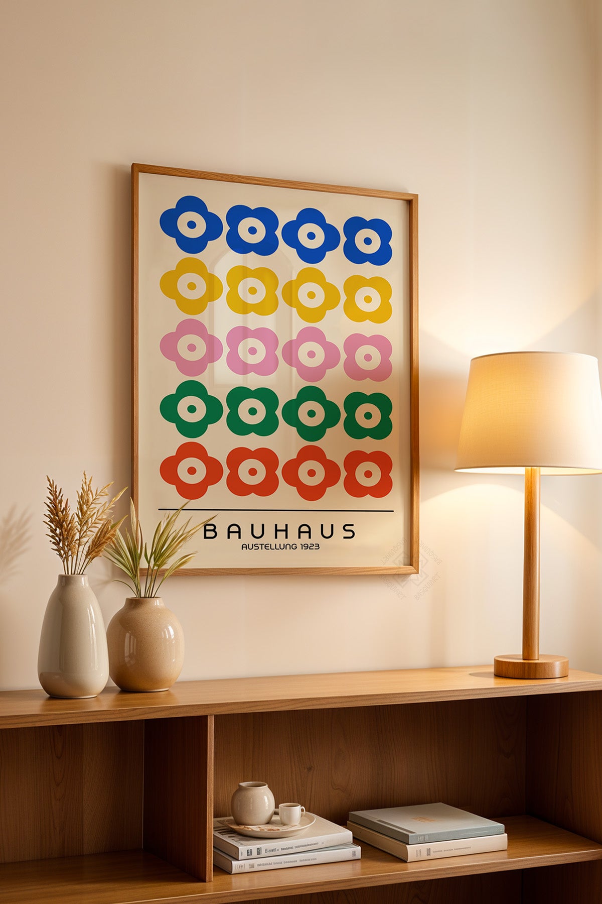 Bauhaus Serisi Ahşap Çerçeveli Poster, Tablo No:97