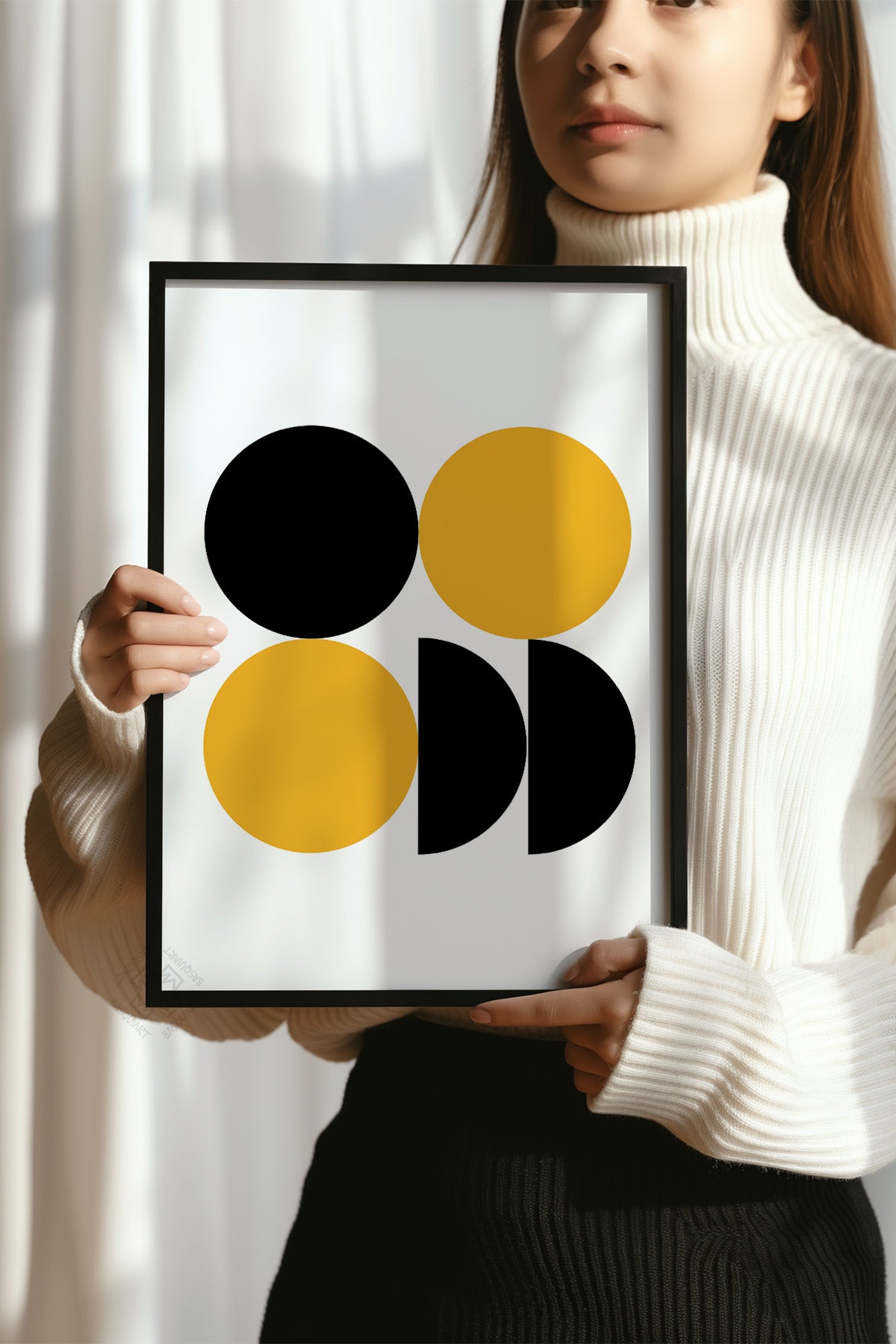 Bauhaus Serisi Siyah Çerçeveli Poster, Tablo No:102