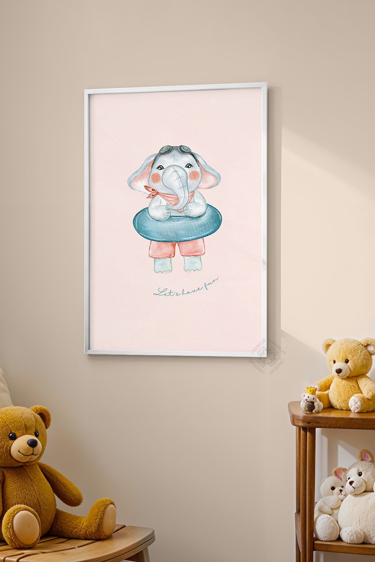Çocuk Odası, Bebek Odası Beyaz Çerçeveli Poster, Tablo No:34