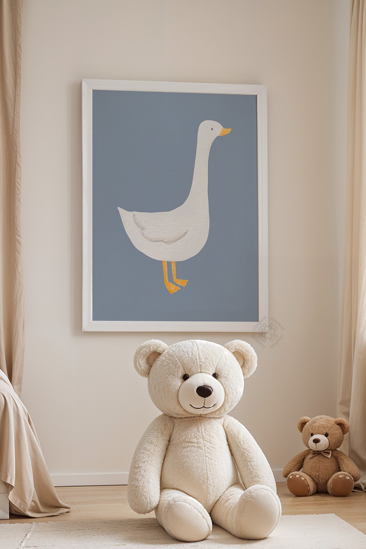 Çocuk Odası, Bebek Odası Beyaz Çerçeveli Poster, Tablo No:68