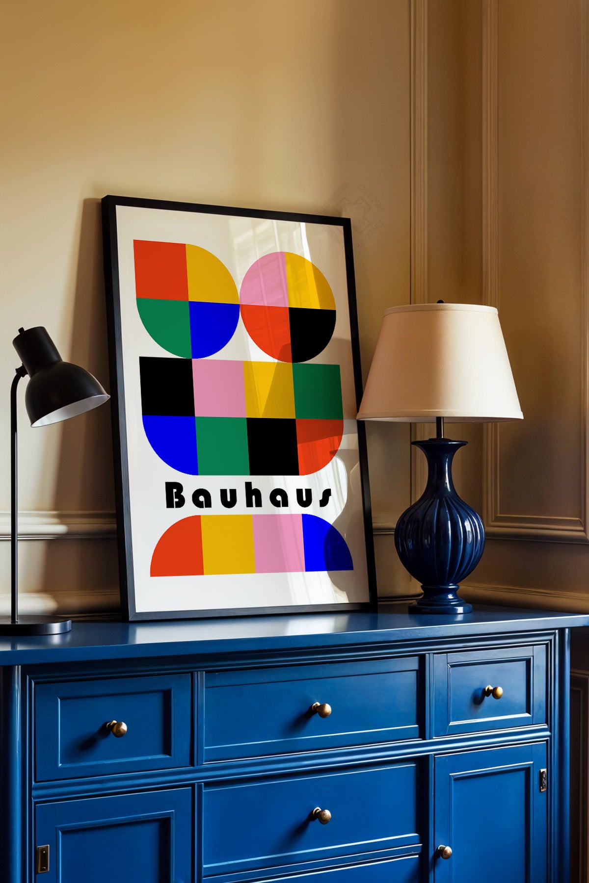 Bauhaus Serisi Siyah Çerçeveli Poster, Tablo No:13